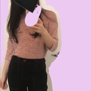 Bershka pink mock neck top